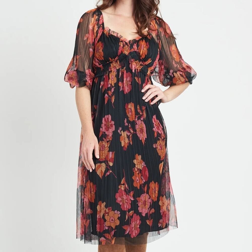 DR2 Sutton Floral Tulle Long Sleeve Dress Size M